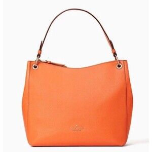 Kate Spade Kat Pebbled Shoulder Bag In Coral Buds New